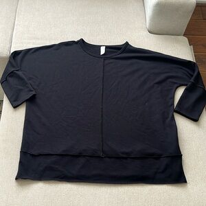 Women's Spanx Dolman 3/4 Sleeve black T-Shirt Size Large